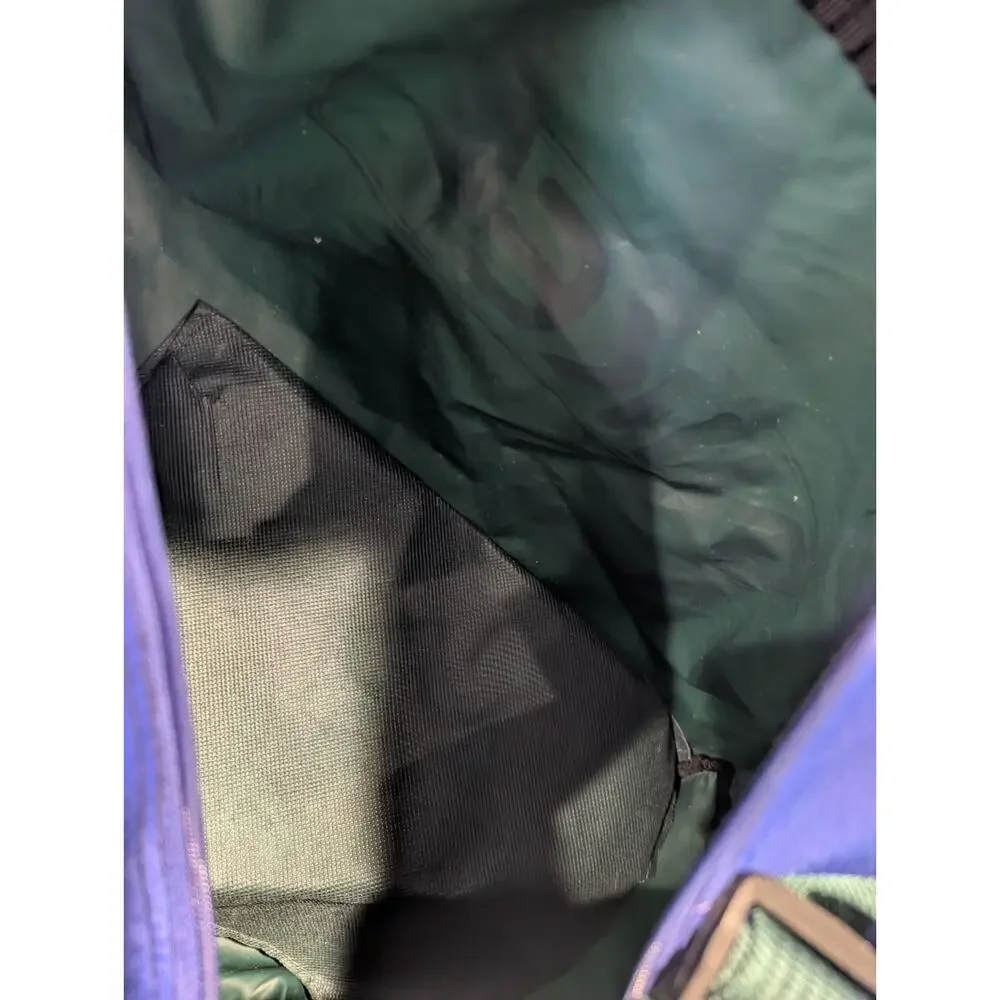 Vintage 90s Nike Gym Duffle Bag Green Blue Nylon Sport Travel Weekender Mesh...